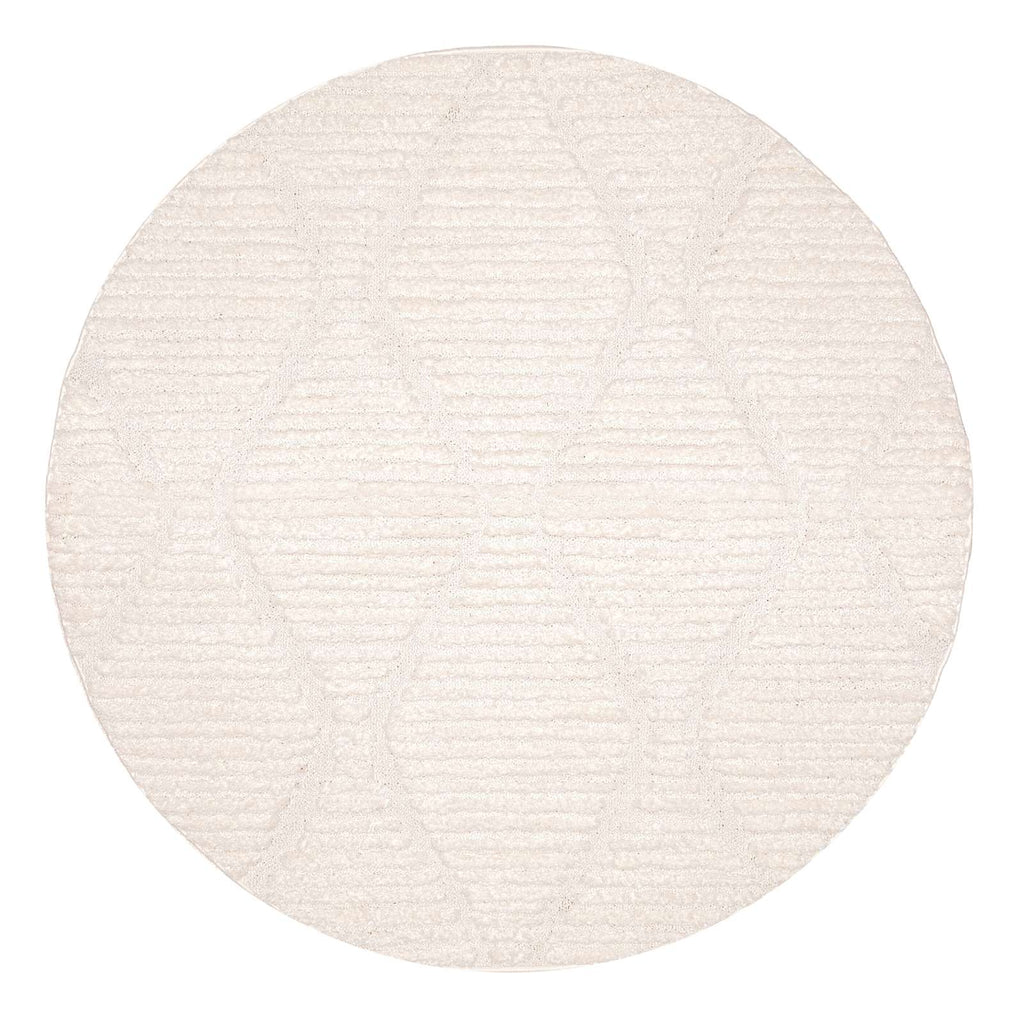 Monetta Ivory Diamond Round Rug | Simple Style Co