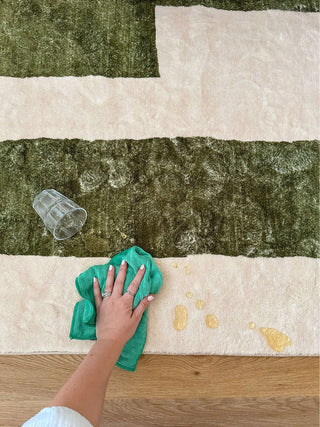 Mulberry Green Printed Washable Rug