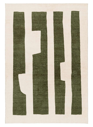 Mulberry Green Printed Washable Rug