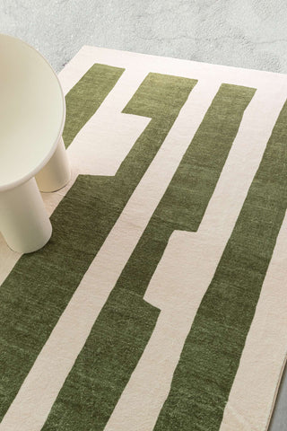 Mulberry Green Printed Washable Rug