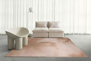 Napeague Pink and Beige Watercolour Washable Rug