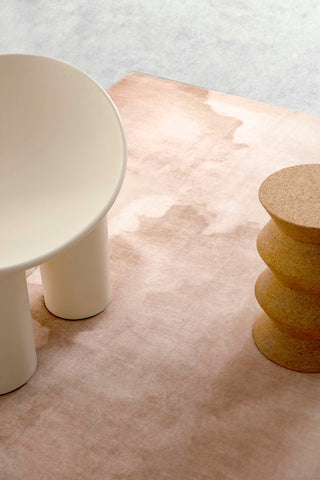 Napeague Pink and Beige Watercolour Washable Rug