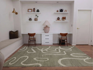 Nepou Olive Green Washable Rug