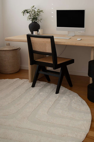 Noto Ivory Striped Round Rug