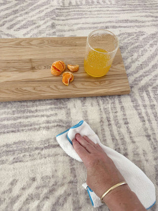 Obu Grey and Cream Geometric Washable Rug