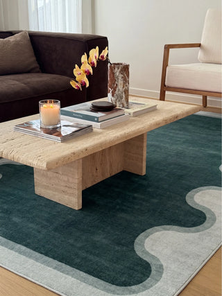 Paia Dark Green Grey Washable Rug
