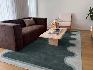 Paia Dark Green Grey Washable Rug