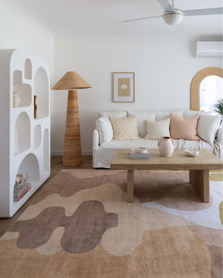 Pomar Printed Mustard Brown Washable Rug