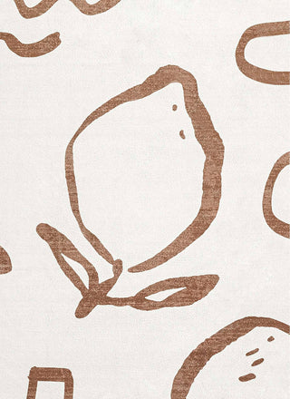 Poya Brown and Ivory Hand Drawn Washable Rug