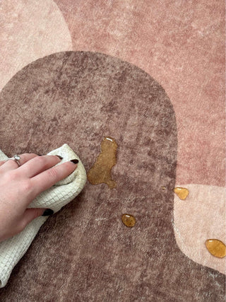 Preta Printed Burgundy Washable Rug