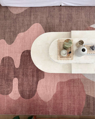 Preta Printed Burgundy Washable Rug