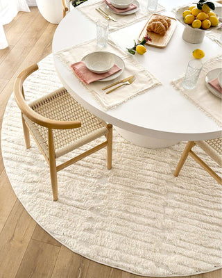 Ribera Ivory Textured Round Rug