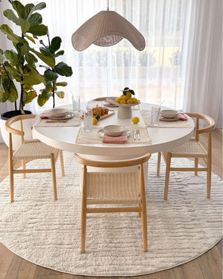 Ribera Ivory Textured Round Rug