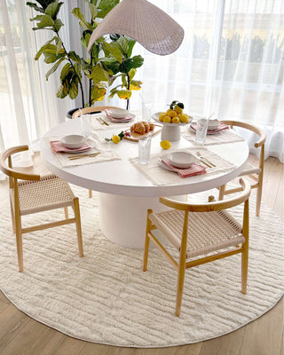 Ribera Ivory Textured Round Rug