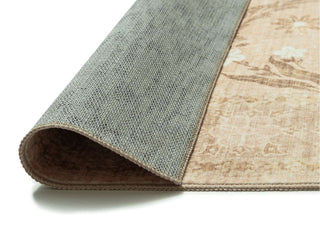 Rosas Beige and Ivory Vintage Floral Washable Rug