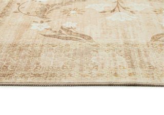 Rosas Beige and Ivory Vintage Floral Washable Rug