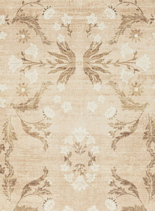 Rosas Beige and Ivory Vintage Floral Washable Rug