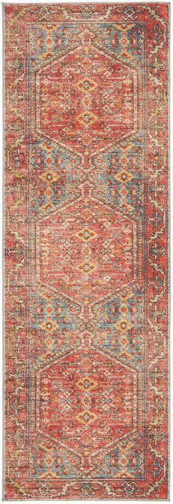 Rug Culture RUGS 300X80CM Zora Red Tribal Rug