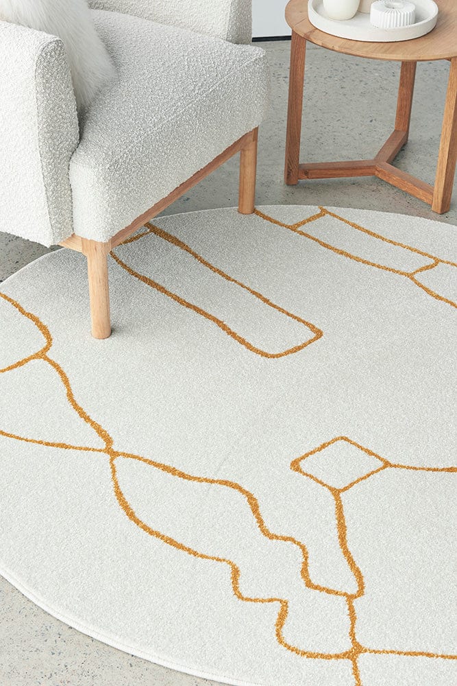 RUG CULTURE RUGS Amy Gold Modern Round Rug