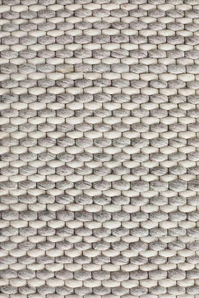 Arles Silver Grey Wool & Viscose Rug Simple Style Co