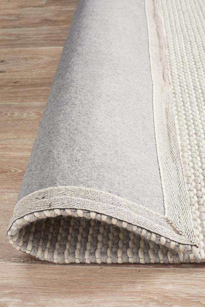 Arles Silver Grey Wool & Viscose Rug Simple Style Co