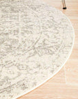Rug Culture RUGS Bafra Distressed Grey & Ivory Transitional Round Rug