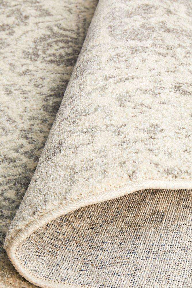 Rug Culture RUGS Bafra Distressed Grey &amp; Ivory Transitional Round Rug