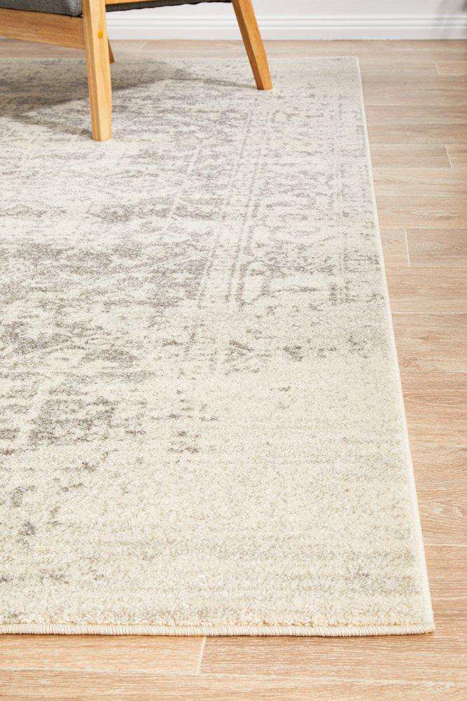 Bafra Grey & Ivory Distressed Transitional Rug - Simple Style Co