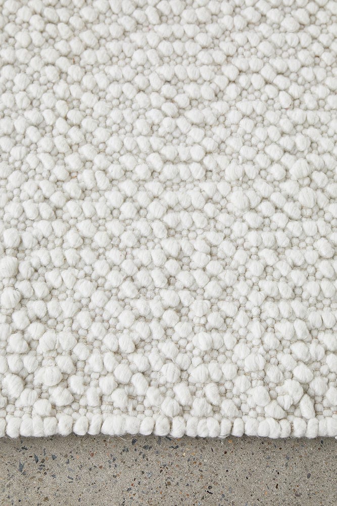 Pale Wool Rugs White Wool Boucle Rug | Simple Style Co
