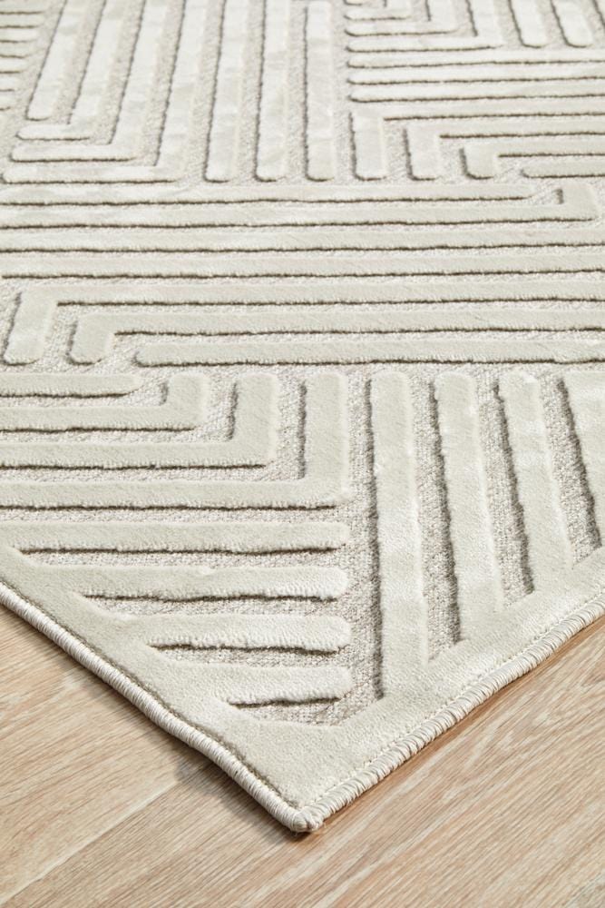 Cindy Natural White Geometric Rug - Simple Style Co