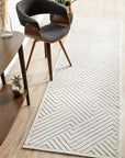 RUG CULTURE RUGS Cindy Natural White Geometric Runner