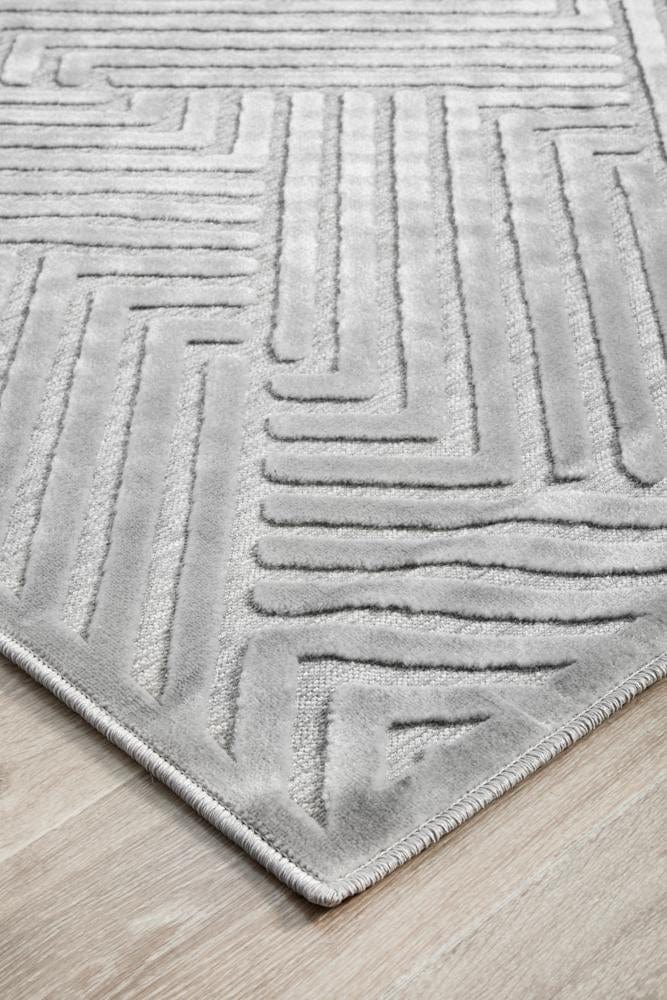 Cindy Silver Geometric Rug - Simple Style Co