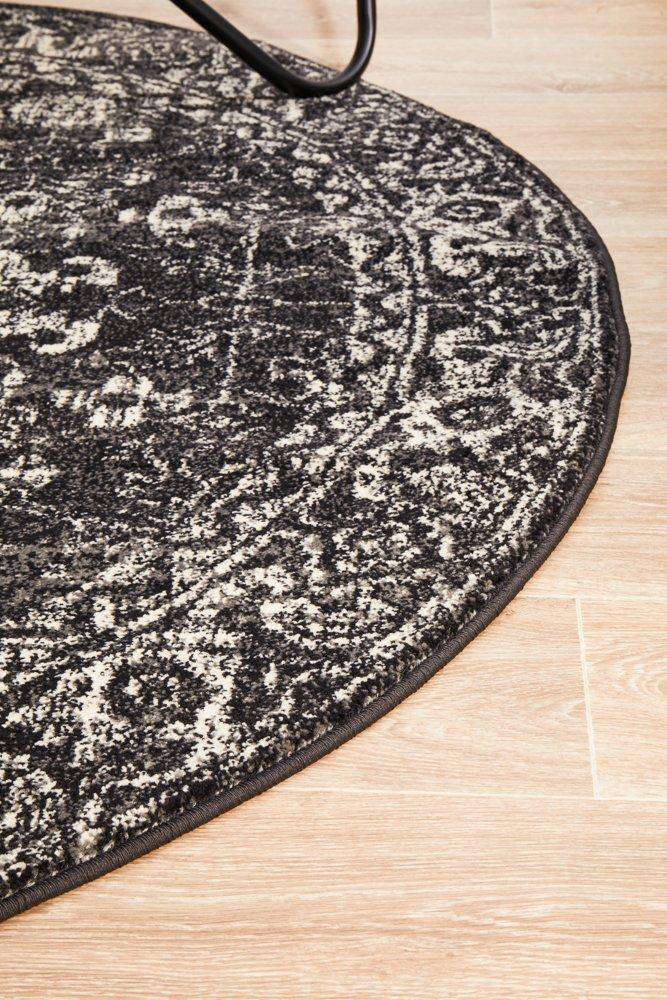 Rug Culture RUGS Estella Charcoal Transitional Round Rug