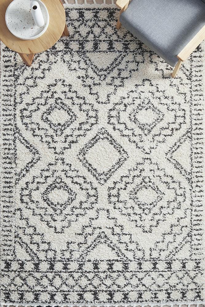 RUG CULTURE RUGS Fez Natural &amp; Charcoal Moroccan Shag Rug