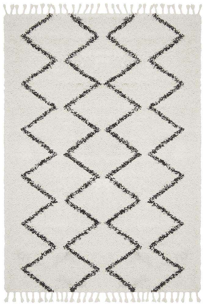 Fleur White Fringed Rug - Simple Style Co