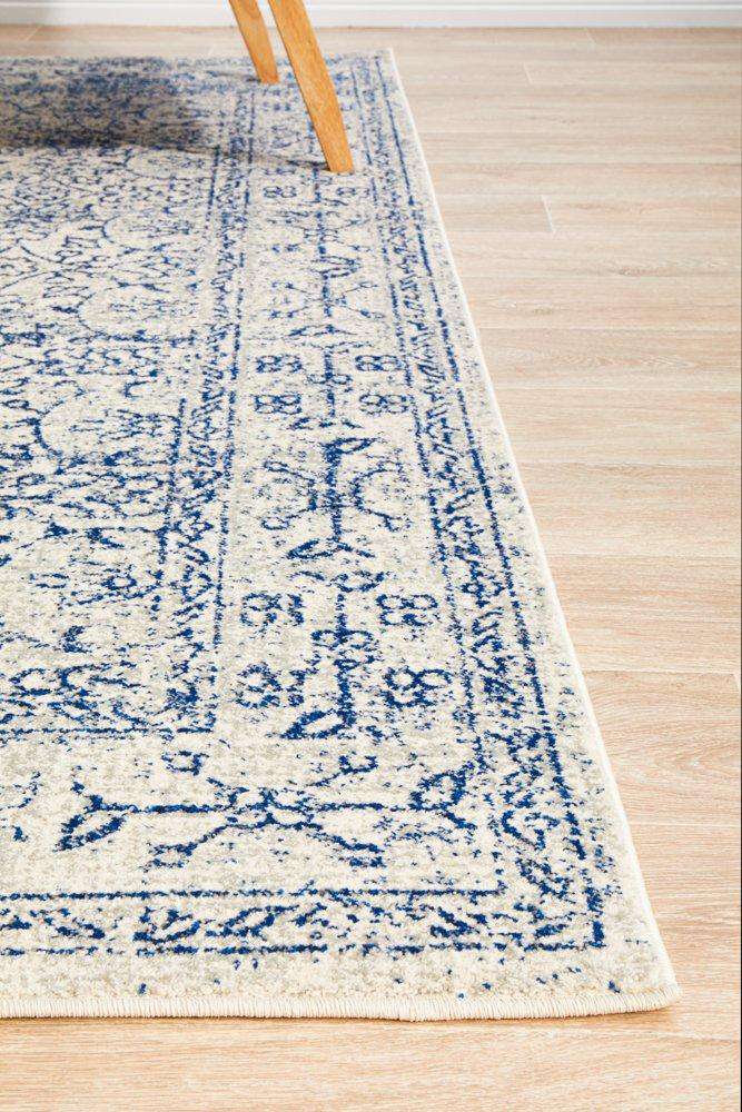 Rug Culture RUGS Formosa White Grey &amp; Blue Transitional Rug