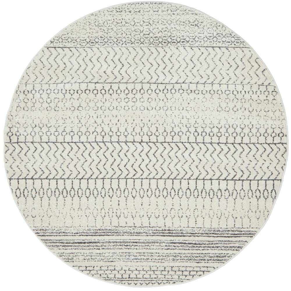 Rug Culture RUGS Harper Silver Tribal Round Rug