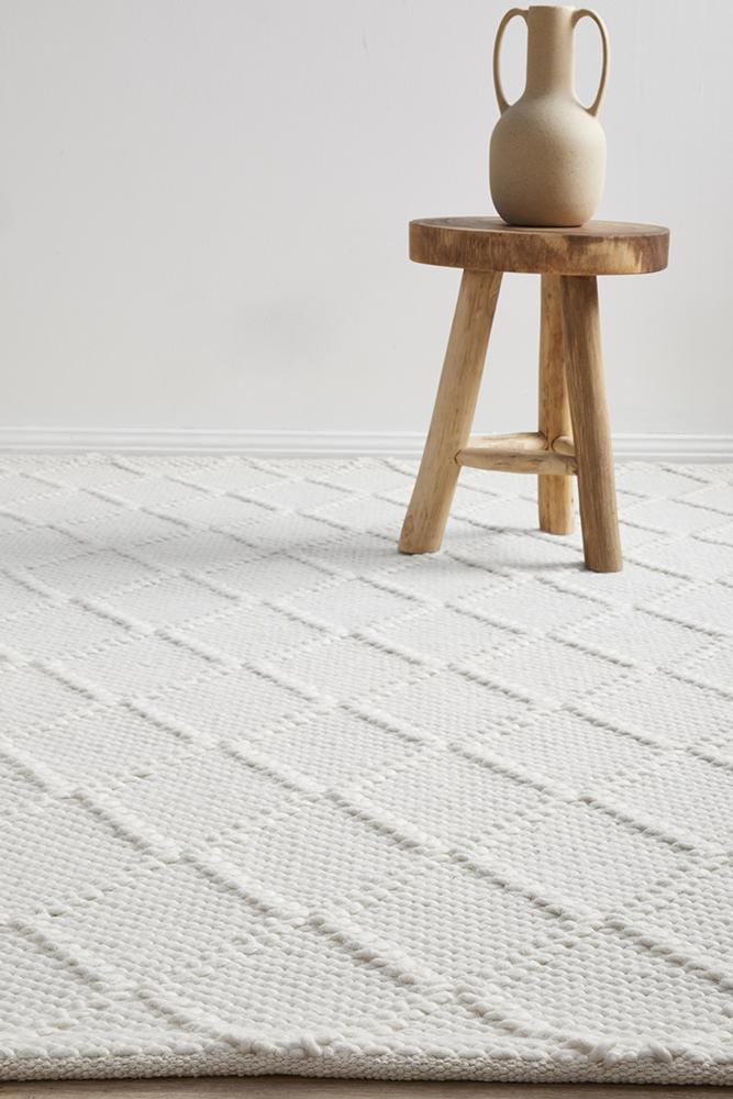 Huxley White Wool Blend Rug - Simple Style Co