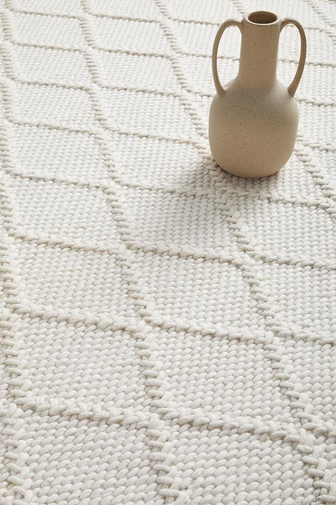Huxley White Wool Blend Rug - Simple Style Co
