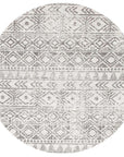 Rug Culture RUGS Ismail White Grey Tribal Round Rug