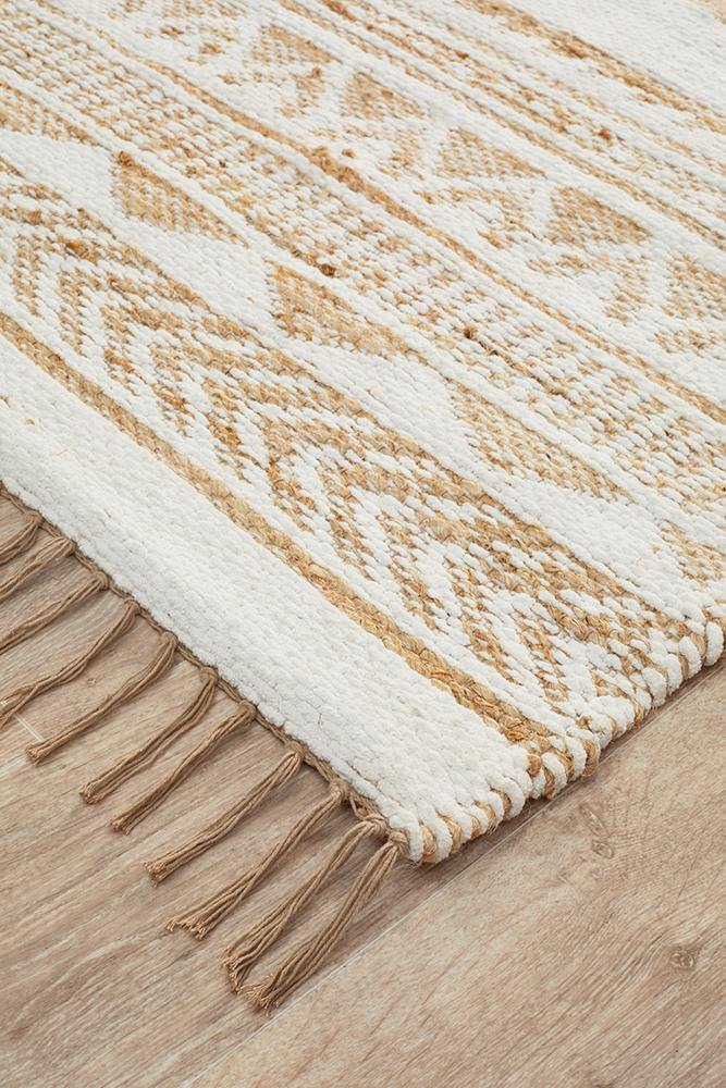 Kailani White & Natural Jute Blend Rug Simple Style Co