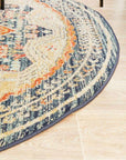 Rug Culture RUGS Legacy Navy & Rust Transitional Round Rug