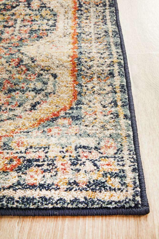 Rug Culture RUGS Legacy Navy &amp; Rust Transitional Runner