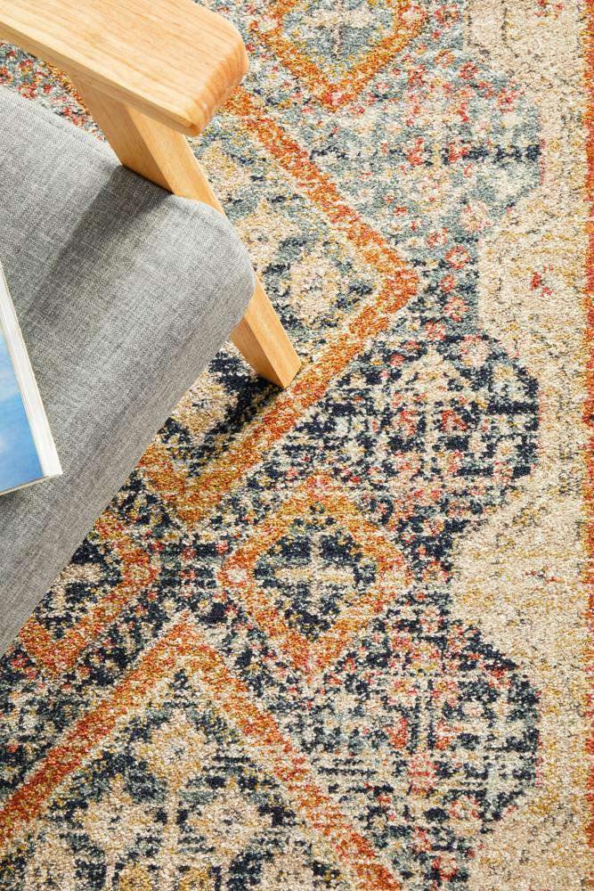 Rug Culture RUGS Legacy Navy &amp; Rust Transitional Runner