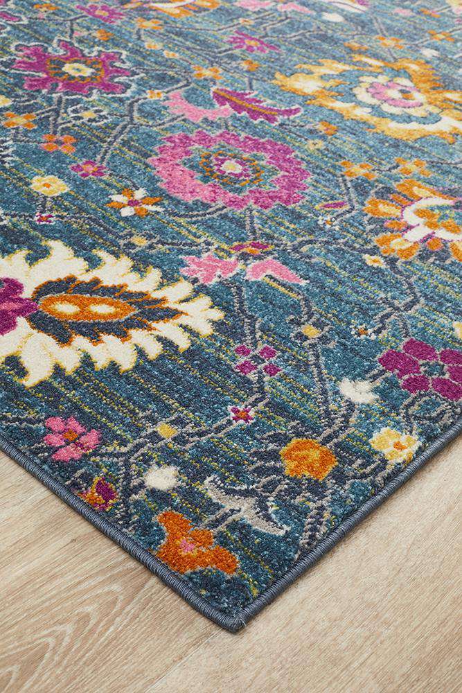 Rug Culture RUGS Lisse Blue Traditional Runner