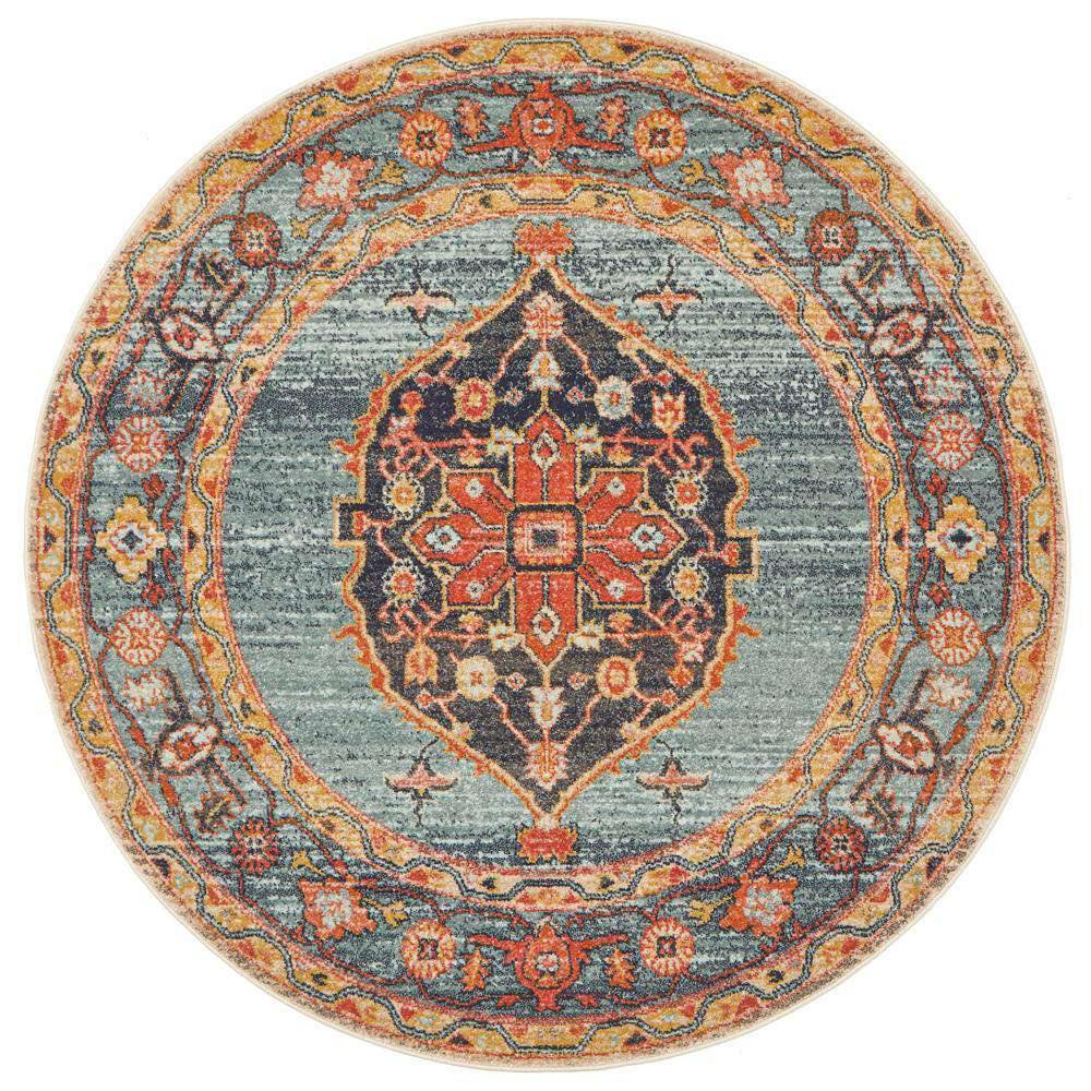 Rug Culture RUGS Lola Distressed Transitional Round Rug