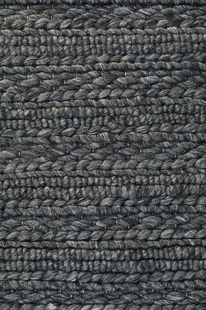 Rug Culture RUGS Mandurah Charcoal Wool Rug