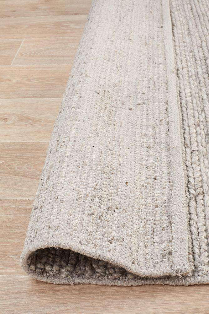 Mandurah Silver Grey Wool Rug Simple Style Co
