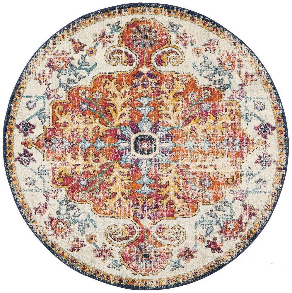 Rug Culture RUGS Marmaris Distressed Transitional Round Rug