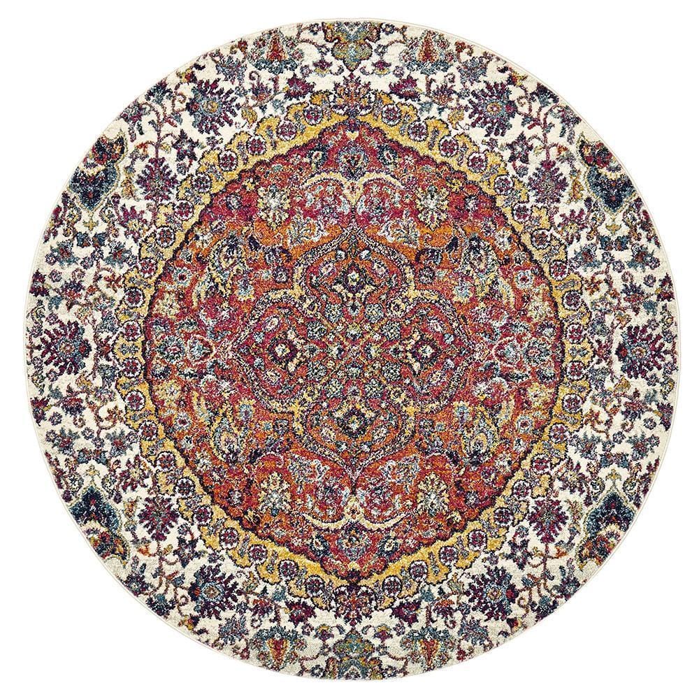 Museum Shelly Rust Round Rug – Simple Style Co